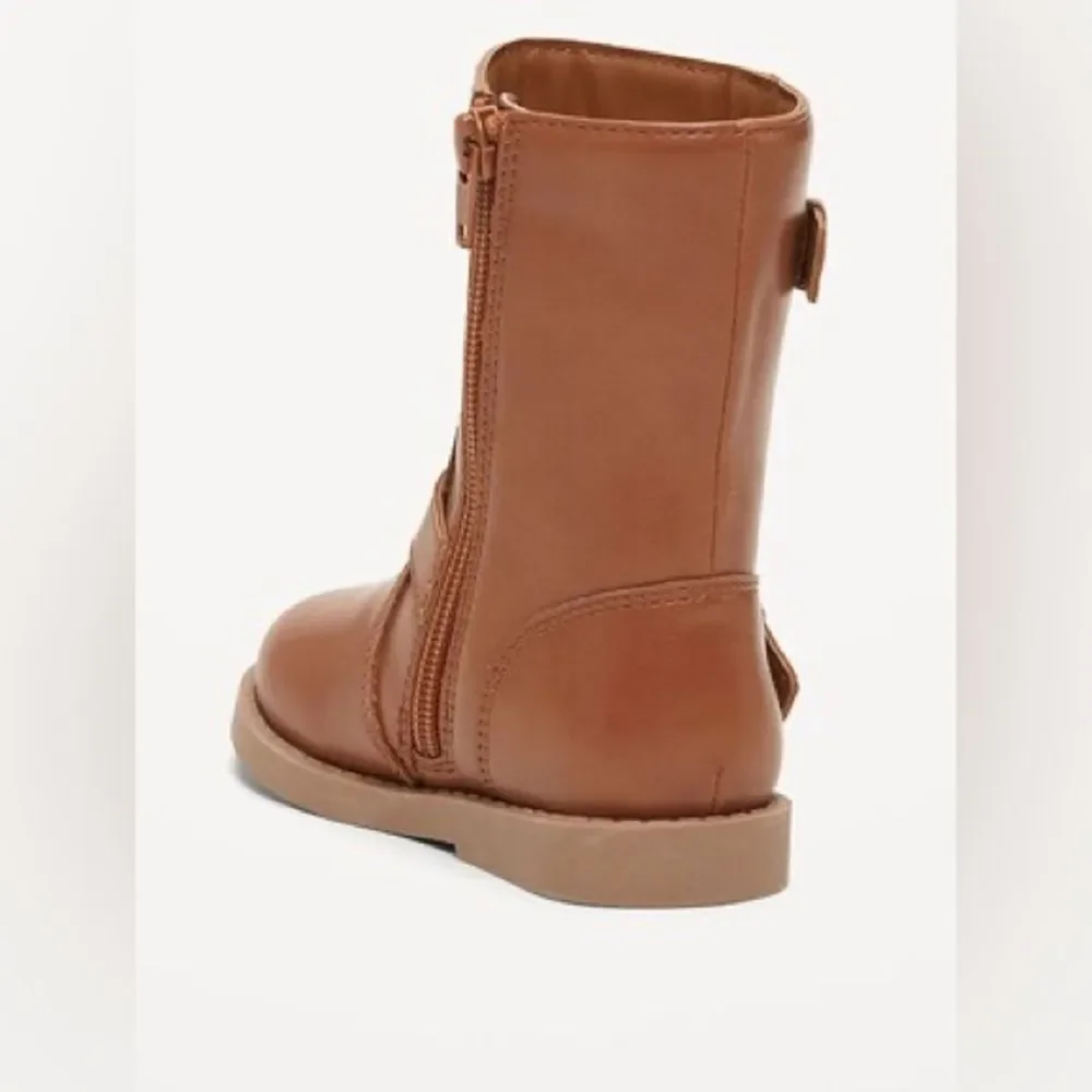 Faux-Leather Buckled Boots for Toddler Girls